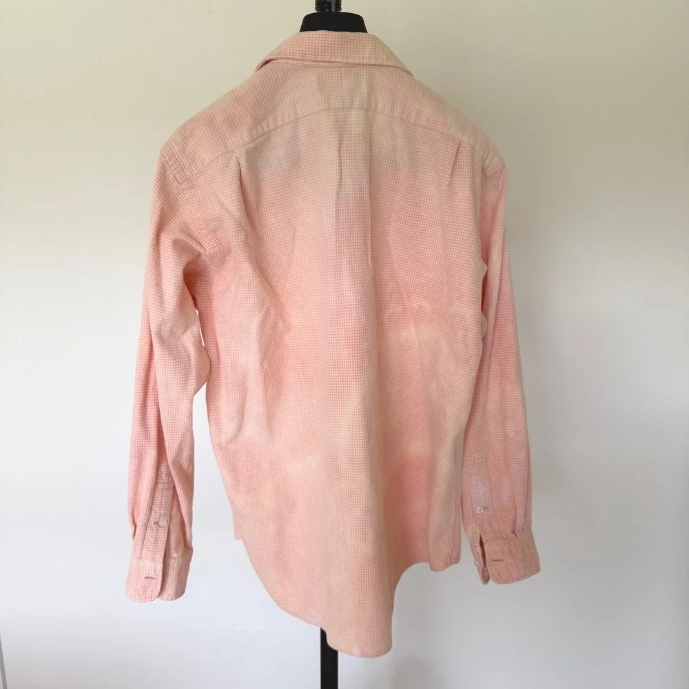 90's Polo Ralph Lauren Curham Sport Peach Check Cotton Button Down Shirt Mens XL